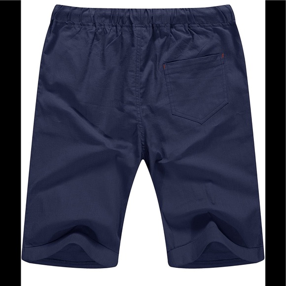 BRAND NEW MENS NAVY LINEN SHORTS NWT - Picture 2 of 4